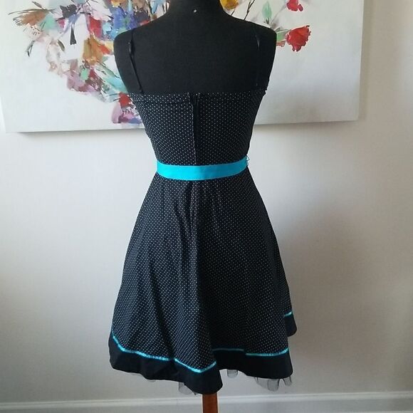 Rudy Rox Polka Dot Dress with Blue Trim size 9 - Picture 5 of 7